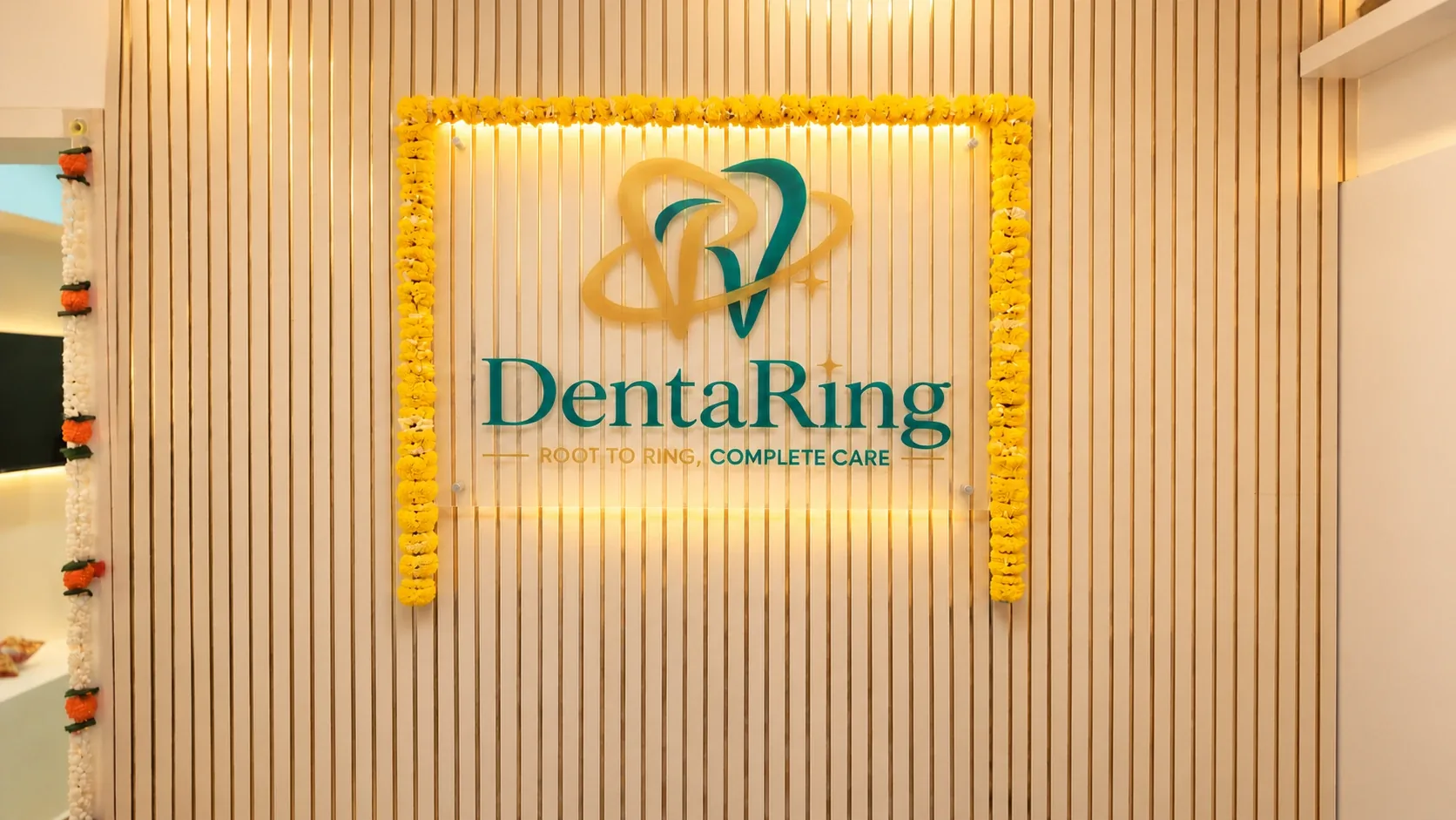 DentaRing signboard at the clinic reception, Nungambakkam